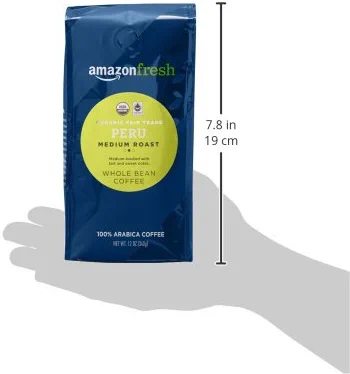 Amazon Fresh Organic Fair Trade Peru Whole Bean Coffee — image 3