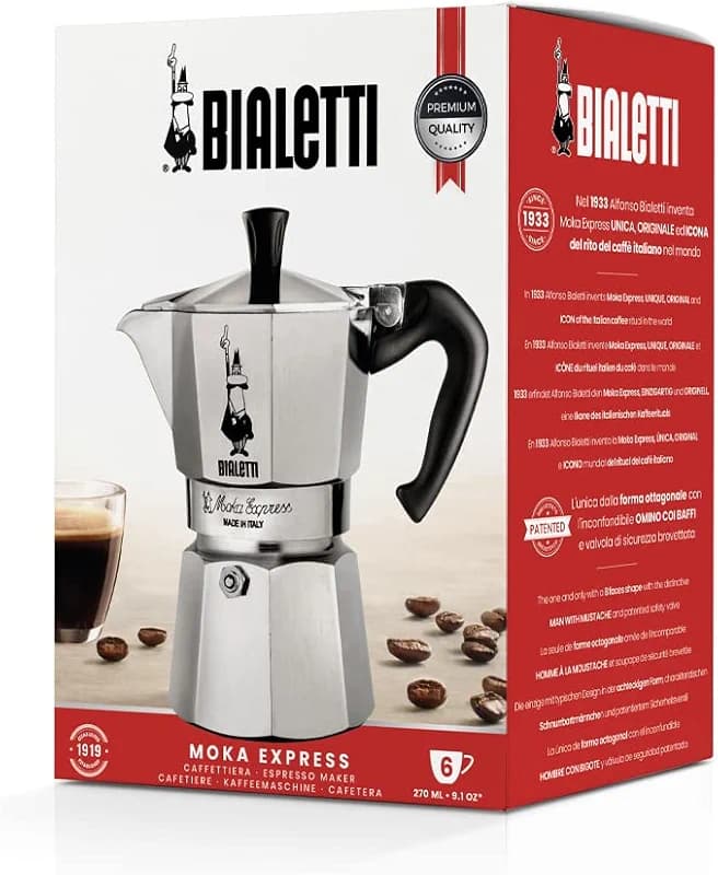 Bialetti Moka Express Iconic Italian Stovetop Espresso Maker (Natural — image 3