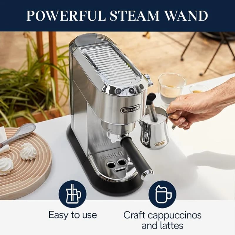 De’Longhi Dedica Espresso Machine with Manual Milk Frother — image 3
