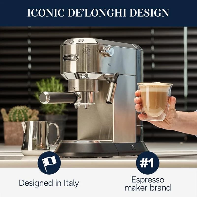 De’Longhi Dedica Espresso Machine with Manual Milk Frother — image 5