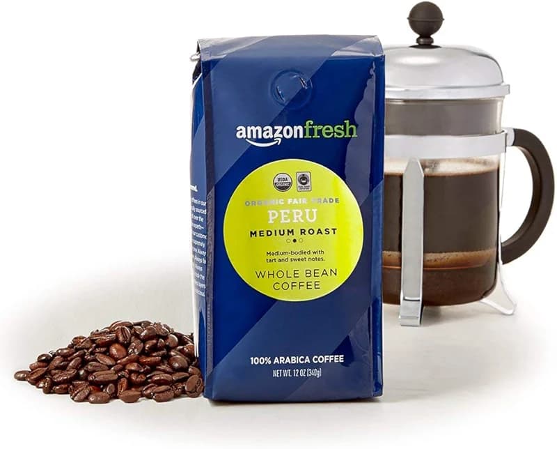 Amazon Fresh Organic Fair Trade Peru Whole Bean Coffee — image 4