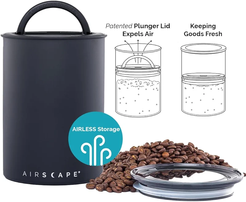 AirScape Planetary Design Stainless Steel Coffee Canister | Food Storage — image 4