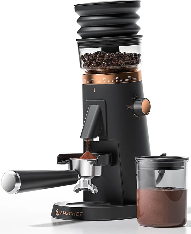AMZCHEF Single Dose Coffee Grinder – 75 Settings Burr Grinder — image 1