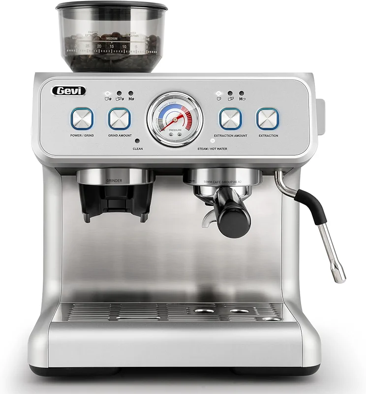 Gevi Dual Boiler Espresso Machine with Built-in Grinder — image 2
