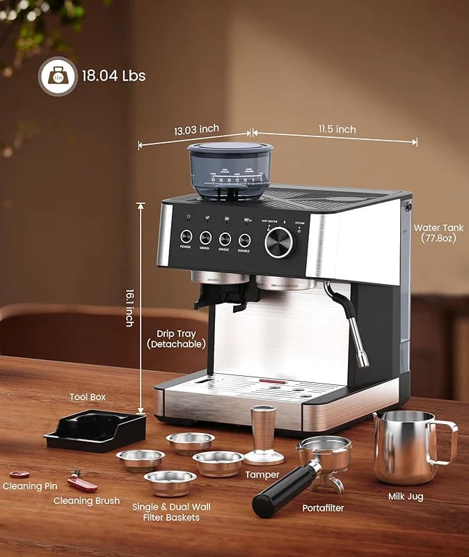 (2026 Upgrade) Espresso Machine with Grinder — image 5