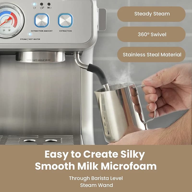 Gevi Dual Boiler Espresso Machine with Built-in Grinder — image 3