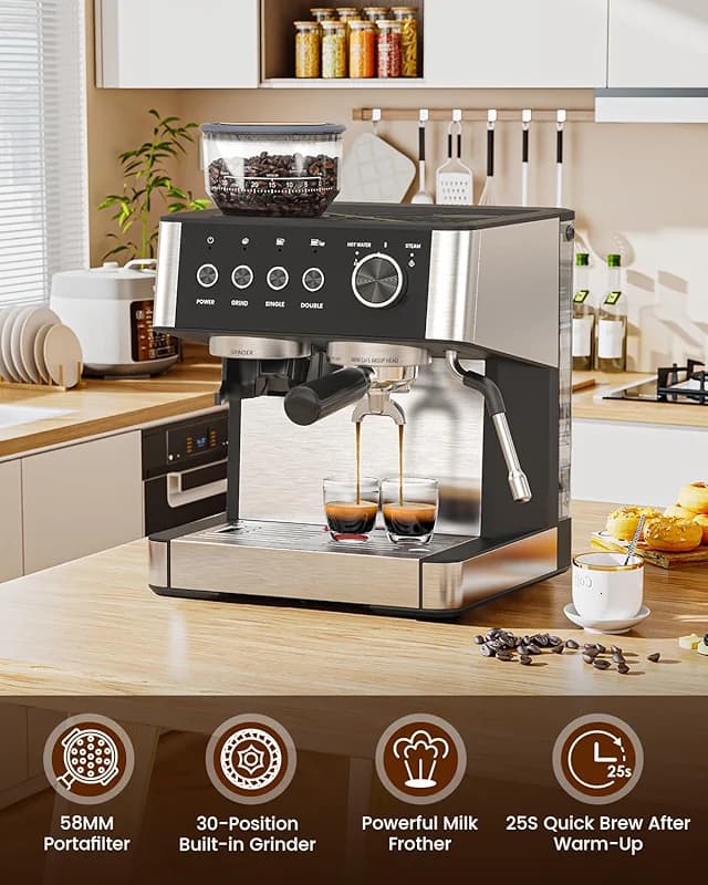 (2026 Upgrade) Espresso Machine with Grinder — image 2