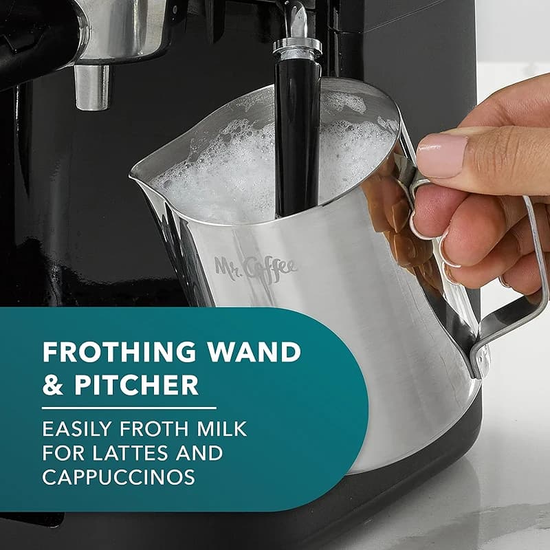 Mr. Coffee 4-Shot Steam Espresso Cappuccino and Latte Maker with Stainless — image 7