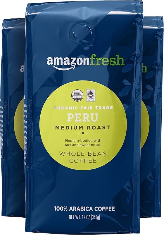 Amazon Fresh Organic Fair Trade Peru Whole Bean Coffee — image 5