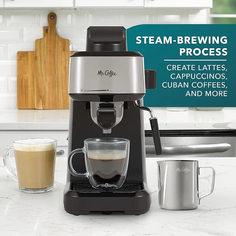 Mr. Coffee 4-Shot Steam Espresso Cappuccino and Latte Maker with Stainless — image 3