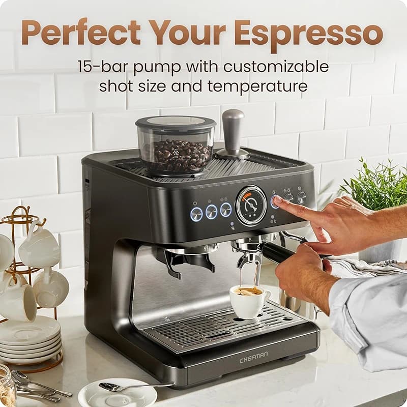 Chefman Crema Deluxe Espresso Machine with Double Boiler — image 5